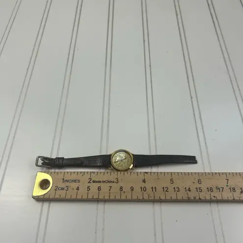 Vintage Gold U.S.A Coin Quartz Watch with Brown Leather Strap