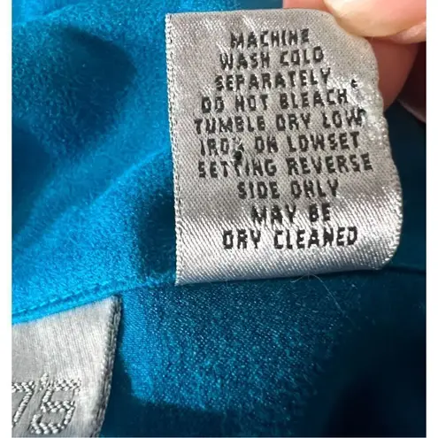 Chico's Chico’s Women Dark Turquoise Jacket Size 2(M) Chest-Pockets Button-Up Blue Suede