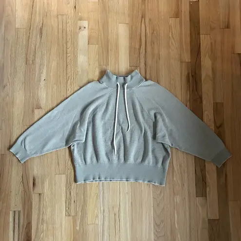 Varley maceo sweatshirt textured mockneck waffle knit 100% cotton size S