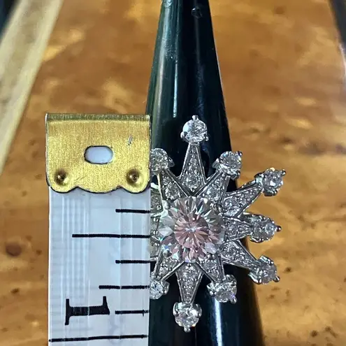 Genuine Moissanite Sterling Silver Cocktail Ring Size 6