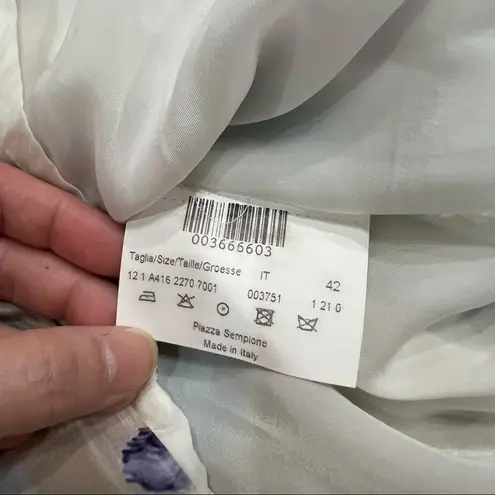 Piazza Sempione Made In Italy Womens Abstract Floral Print 100% Silk Dress Sz 42