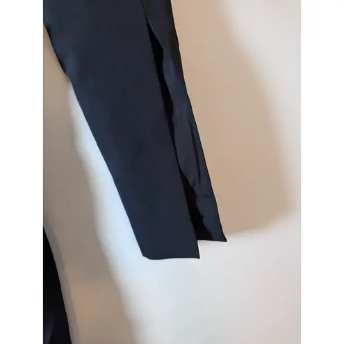 Kay Unger Black Midi Dress Split Sleeve Slit On Leg Sz 4 NEW