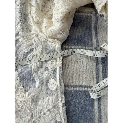 A2 Lace Tunic Top, Sheer Floral Crochet, Bohemian Blouse, Romantic Chic White Size M