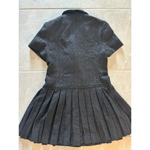 House of Harlow 1960 Dress Womens Medium Black Tweed Career Quiet Luxury Preppy Black