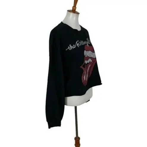 The Rolling Stones  Women’s Sweater XXL Black Cropped Graphic Band Tee