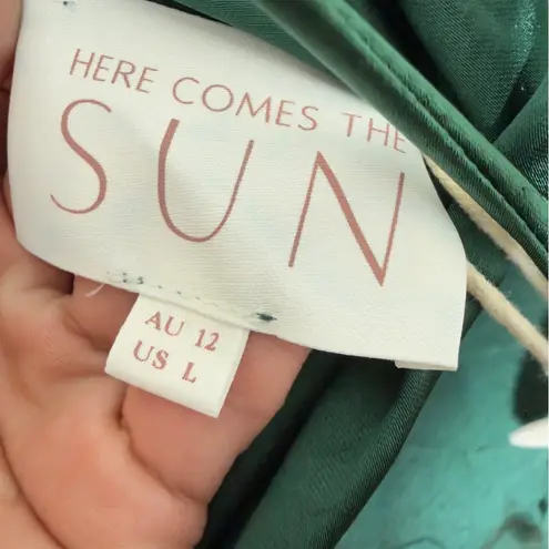Here Comes the Sun Forest Green Women’s Maxi Dress L – Deep Back, Evening, NWT