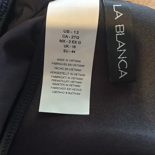 La Blanca $133 Island Goddess Cross Front Keyhole One Piece - Black size 12 M L