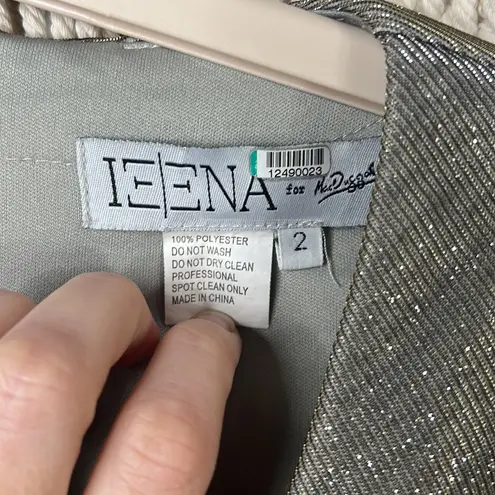 Mac Duggal Metallic Ieena for Silver Sequin V-neck Gown 2 high sexy front slit