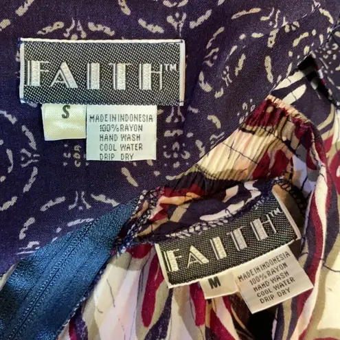 Faith Vintage Rayon Hawaiian Button Up Vest (Small) & Skirt (Medium) 2 PC Outfit