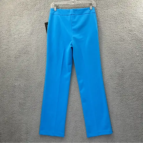 NWT Lisette L Montreal Tricotine Straight Pants Pull On Button Turquoise 2 x 30 Blue