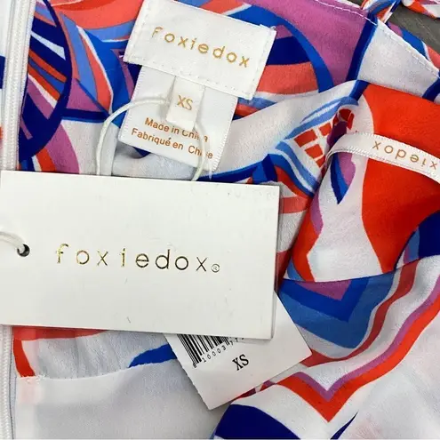 Foxiedox Kai Chiffon Maxi Dress Geometric Floral Stripe Multi Print XS