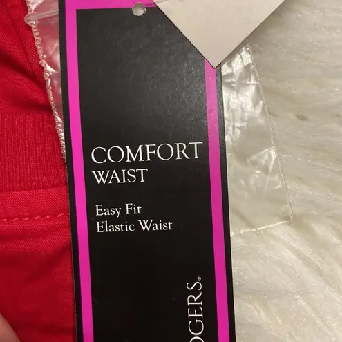 kim rogers  Comfort Waist Crop Pants size 12 brand new color red two front pocket