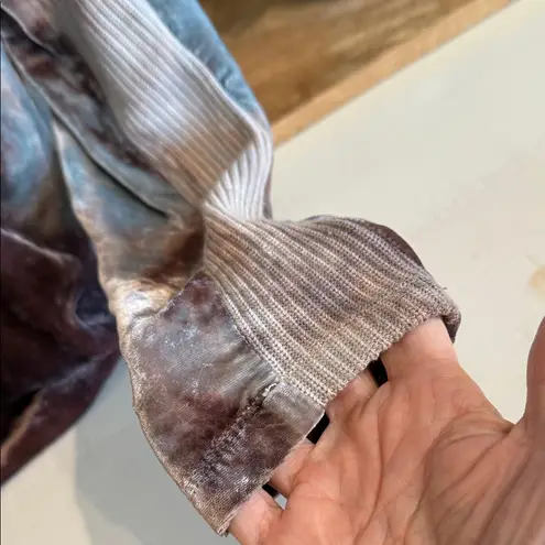 Johnny Was Ashton Hooded Ombre Pearl-Snap Silk Blend Velvet Jacket Size XS