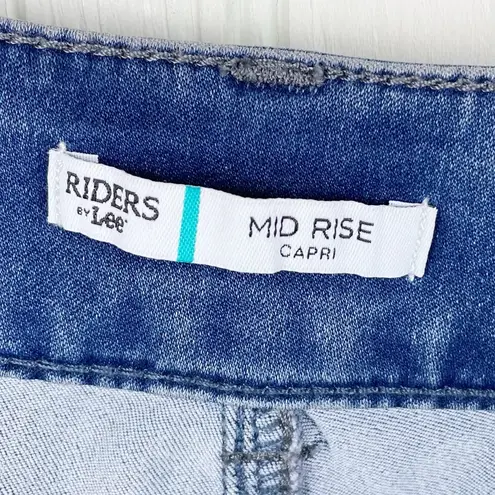 Riders By Lee  Mid Rise Capri Dark Wash Denim Cropped Jeans Women's Size 18