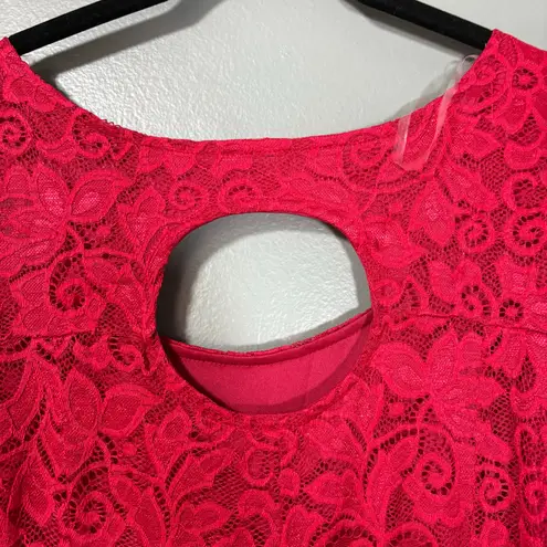 Avenue NWT Red Lace Midi Shift Special Occasion Dress - 30/32 - Womens Plus Size