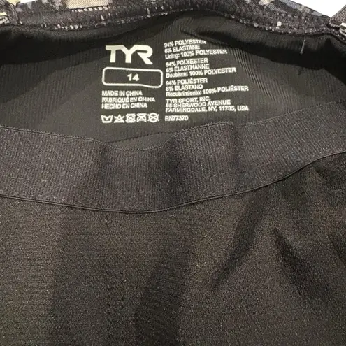 NWT, TYR Quake Durafast Elite Square Neck Controlfit One Piece Swimsuit, Sz 14 Blue