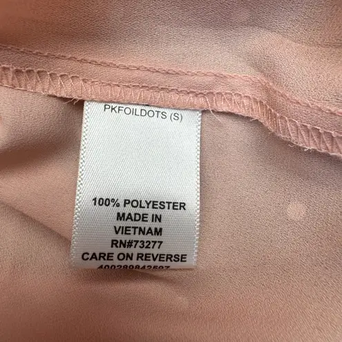 Elle Pink Gold Dot Bell Sleeve Blouse Top Women's Size Small