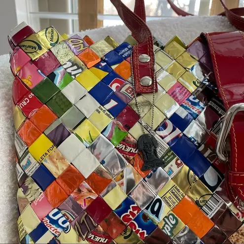 Nahui Ollin Candy Wrapper Bag Purse Red