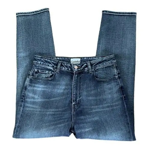 Ganni Cutye Cropped Slim Fit Super High Rise Jeans Size 31 NEW $255