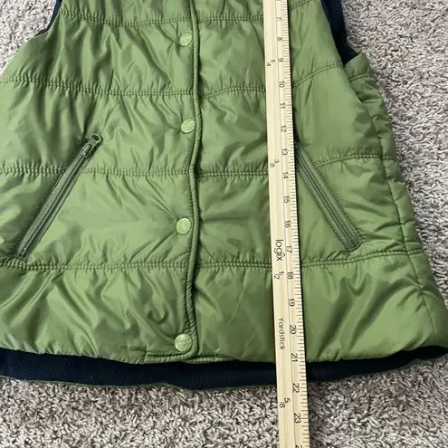 American Eagle  Snap Button Insulated Puffer Vest Women's M Green Pockets Winter