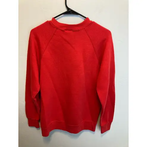 American Vintage 90's Vintage Glitter Glue Red Long Sleeve Cottage Crewneck Spring Sweatshirt L