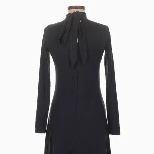 Modern Citizen Helena Black Scarf Neck Jersey Midi Dress XS Keyhole Jersey