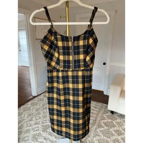 No Boundaries Dark Academia Plaid Bodycon Mini-Dress Grunge Y2K Punk Boho Yellow 
