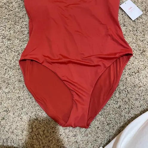NEW Andie Size XL The Luzon One Piece Swimsuit Chili Pepper Halter High Neck Red