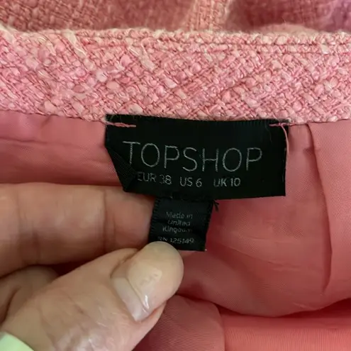 Topshop  tulip hem pink tweed mini skirt