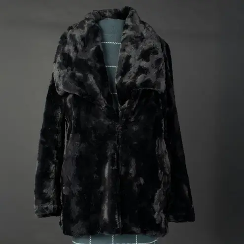 Karen Kane Faux Fur Wide Lapel Evening Jacket Black XS