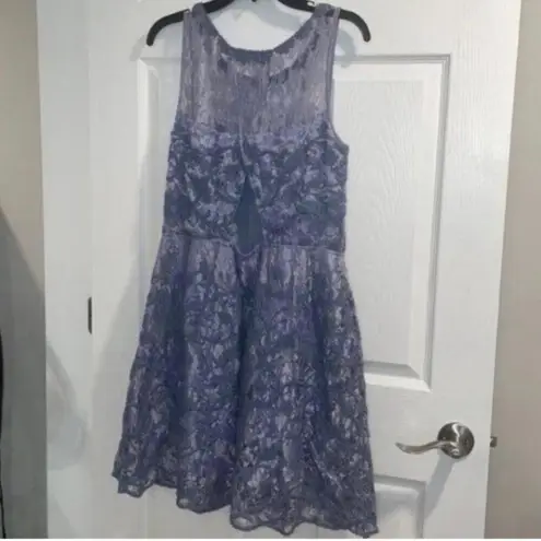 Yoana Baraschi ✅ Blue Floral Lace Cut Out Back Cocktail Party Tea Dress