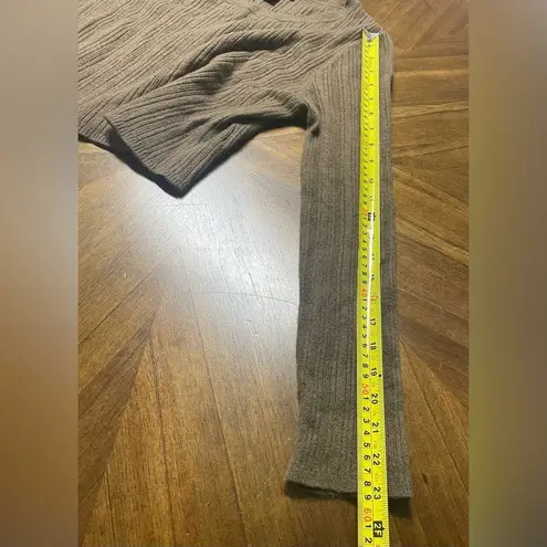 House of Harlow 1960 Brown Ribbed Cropped Long Sleeve Sweater Size XL Soft