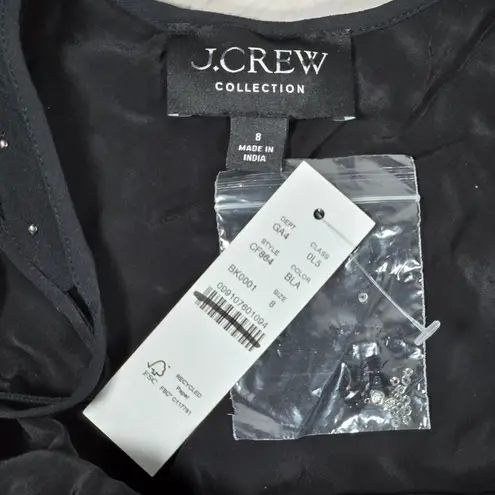 J.Crew  Collection Black Sequin Crystal Embellished Slip Dress Size 8‎