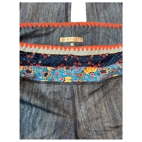 Seafolly Caribbean Kool Floral Stretch Athletic Slimming Leggings Womens Medium