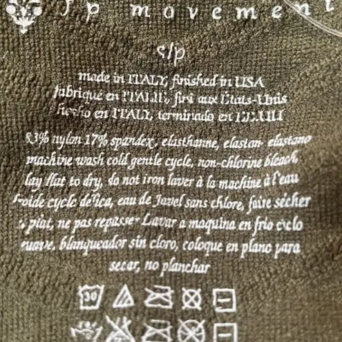 Free People Movement Gone Adrift Long Sleeve Crop Top Secret Moss Green Small