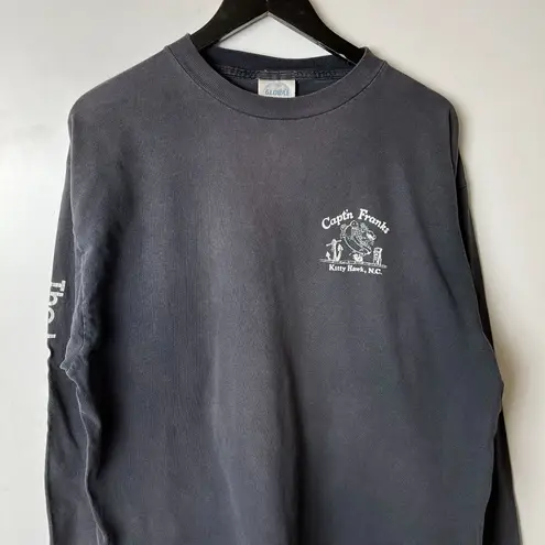 Vintage 90s Captn Franks T Shirt Black XL Extra Large Graphic Tee 100% Cotton