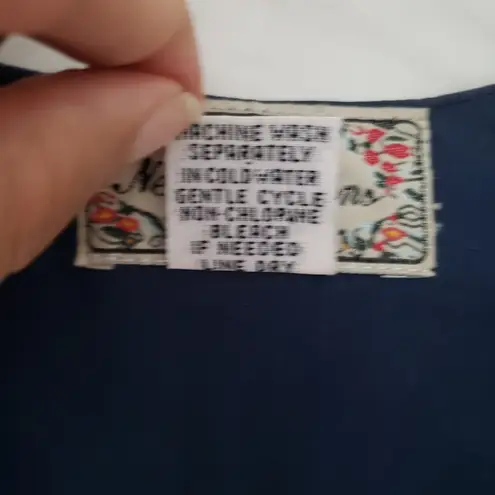 Vtg 90s New Directions Womens Vest Sz S Boho Festival Folk Western Embroidery Blue