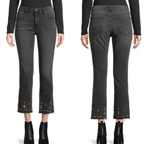 Driftwood Woman's 25 Black Colette Style Aztec Embroidered Skinny Leg Jeans
