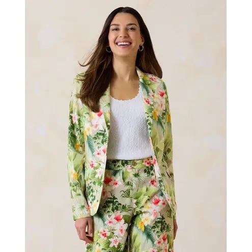 Tommy Bahama Floral Riviera Palma Coast Blazer Size XS Linen Tropical Resort