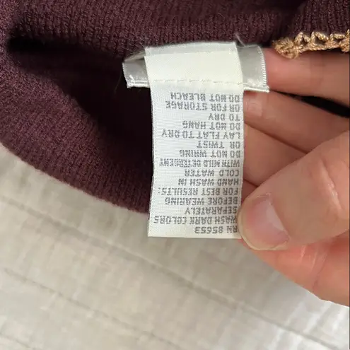 Koret Vtg 90’s plum brown button down cardigan sweater collared top M Gold Size M - Image 9