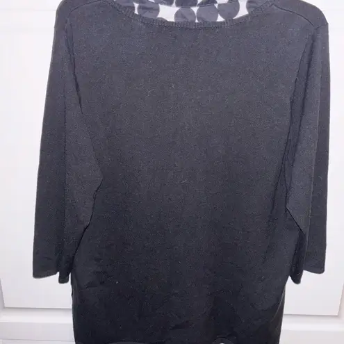 August Silk  Sweater Womens Black Classic has built in shirt.‎ Size 2X