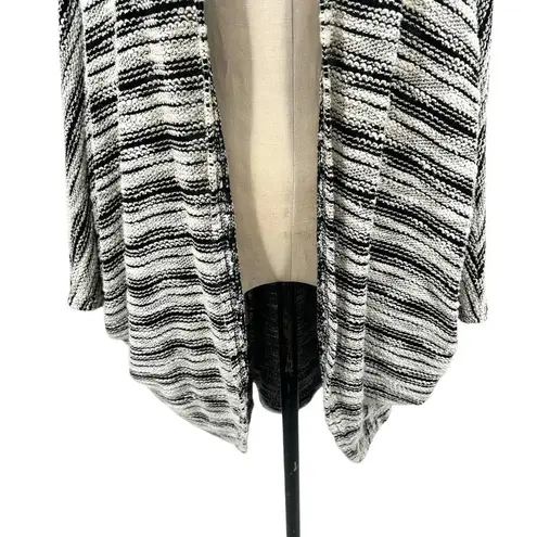 Michael Lauren Easton Slub Draped Cardigan Sweater Shrug Gray Black One Size