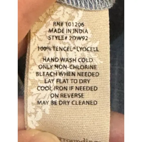 Soft Surroundings New Size XS Shirt Blue Denim Chambray Button Down Tencel