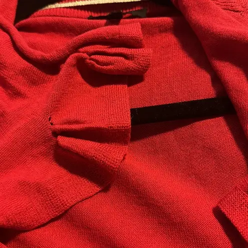 Escada Sport large Pink Ruffled Cardigan Sweater tied but open stretchy fabric