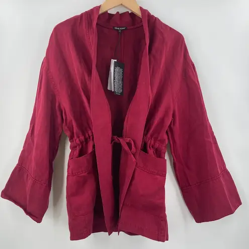 Dear John  Jacket Size Small Linen Blend NWT Cinch Pockets Open Lightweight