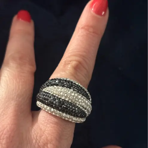Swavorski Swarovski Apollon Ring - Black & Silver size 58