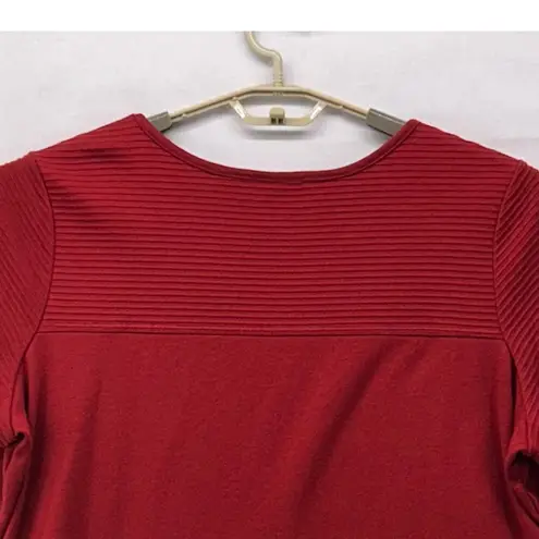 Denim And Co Womans Shirt Size 2x Maroon Comfy Fall Theme Layering Red
