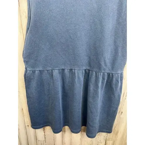 Caslon Casual Blue Dress Short Puff Sleeves Round Neck Size XXS Pockets