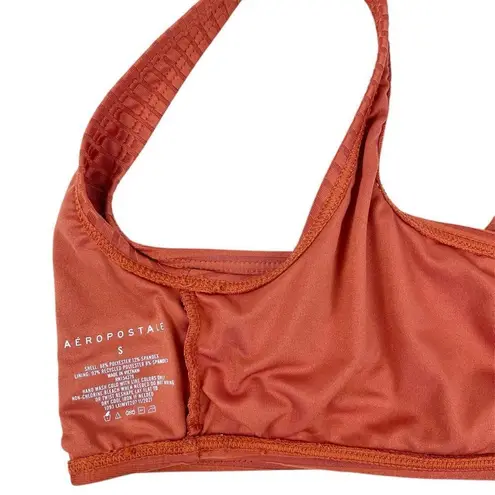 Aeropostale  Burnt Orange Ribbed Swim Bikini Bralette Top Size Small