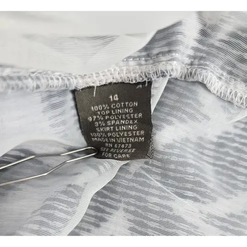 Taylor Dress Women's 14 Navy & White Jacquard Fit & Flare Cruise Vacation Beach Black Size 14P